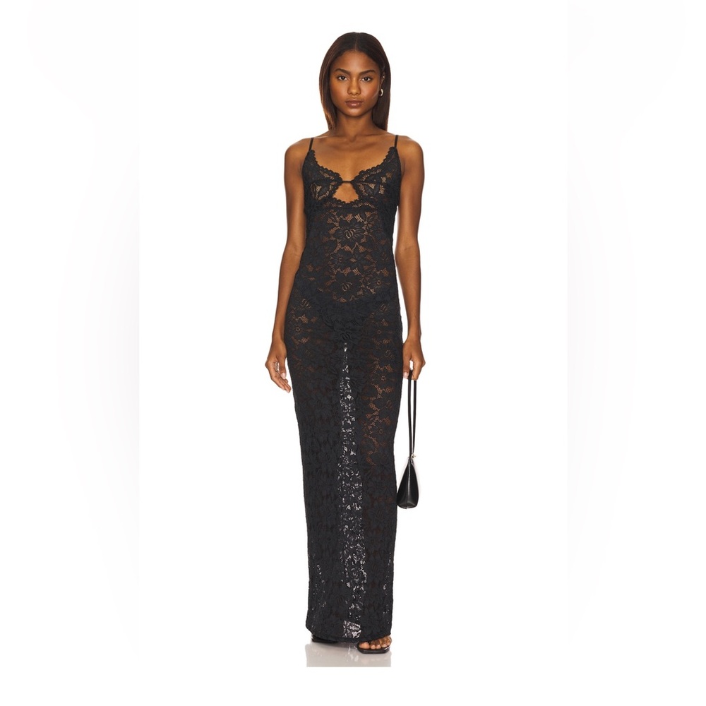 Elegant Black Lace Maxi Dress